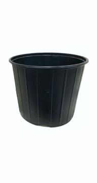 Горшок Д22М 6л 22*24,5,форм,лист 1,8 полипроп черный кругл Роза