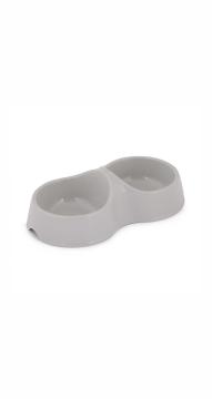 Миска для кошек 0,2л двойная серый М8271