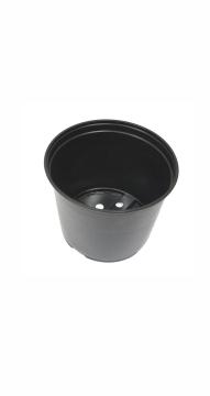 Горшок Д19М 3л 19*14,5,форм,лист 1,3,полипроп, черный круглый